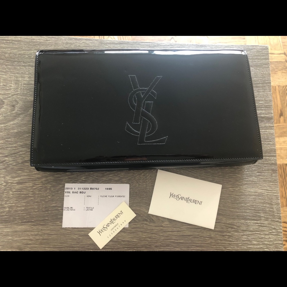 Authentic YSL Belle du Jour Patent Leather Clutch